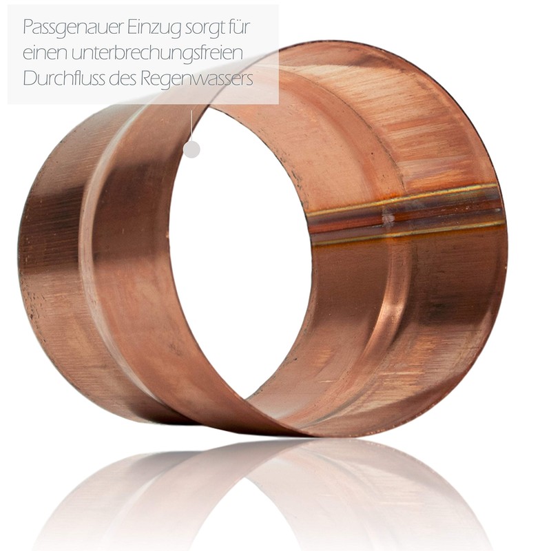 Copper Drain Pipe Connector 60 mm for Downpipes with Same