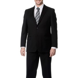 Palm Beach Men's High Twist Wool Suit Separate Jacket, Black, 42 Regular