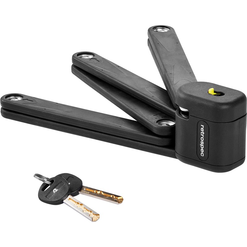 Retrospec Fortitude Folding Bike Lock - Heavy Duty Anti-Theft, 5mm