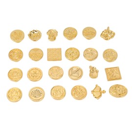 TOPINCN Juego de Sellos de Cera, 24 Piezas, Cabezales de Sellos de Cera Vintage, 1 Empuñadura de, Kit de Sellos de Cera con Caja de para Sobres de Invitación