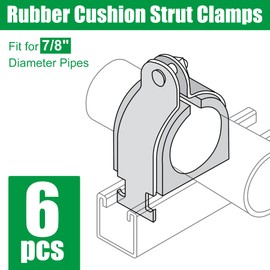 Forestchill Rubber Cushion Strut Clamp, 6 Pcs High Temperature Resistance Zinc-plated Strut Clamps for Copper Pipes, Galvanized Tubings, PEX Pipes, and Gas Pipings (7/8 Inch)