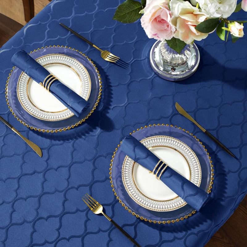 SASTYBALE Jacquard Napkin Flower Pattern Polyester Napkin Spill Proof Wrinkle