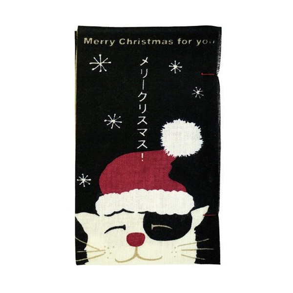 Hamamonyo Tenugui Book, Merry Christmas, Black