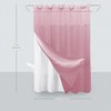 Inhousolu No Hook Shower Curtain with Snap in Fabric Liner