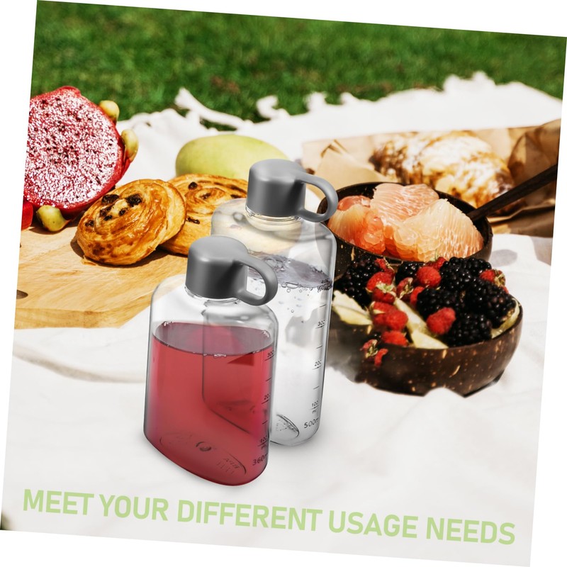 CORHAD 2pcs Flat Water Bottle for Travel Camping Gym Leakproof