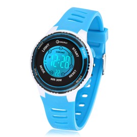 Juboos Children's Digital Watches, 7 Colours LED Light, Children's Sports Watch, Boys, Waterproof Children's Watch with Alarm Stopwatch, Children's Watches, Outdoor Watch for Boys Girls 5-18, blue