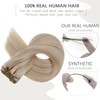 RUNATURE Weft Hair Extensions Real Human Hair Blonde Highlight Golden