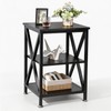 TooCust Square End Table with Storage Shelf, 16" D X
