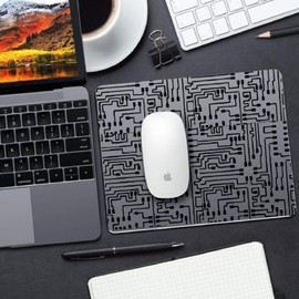 CrafTreat Mixed Media Stencils for Painting on Wood - Circuit Board Stencil Texture - 6x6 Inches - Circuit Stencil Patterns for Painting Large - Electronic Sketch Stencils for Mixed Media