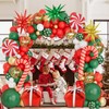 Christmas Balloons Garland Arch Kit, Red Green White Gold with