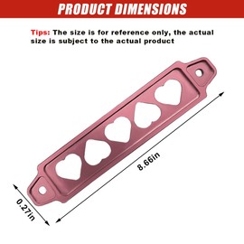 Car Battery Hold Down Bracket Set, Aluminium Alloy Car Battery Tray with Stainless Steel J Bolts, Car Battery Tie Down Mount Bracket, Universal Car Battery Lock Down Accessories (Pink)