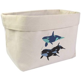 Azeeda Large 'Orca Family' Canvas Organiser/Storage Bag (OR00017670)