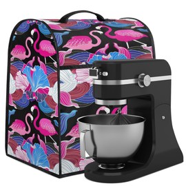 Pink Flamingo Kitchen Aid Mixer Covers for Stand Mixer Decorative Kitchen Mixer Cover Compatible with 6-8 Quarts Mixer Dust-proof Stand Mixer Cover with Accessory Pockets