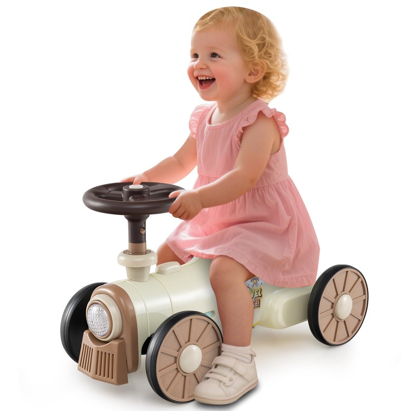 Costzon Ride On Push Car, Retro Kids Riding Toy with
