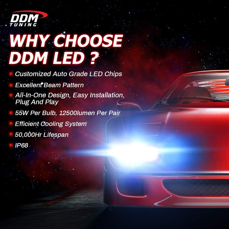 DDM Tuning Saber 55W ProX Accu/V2 LED Kit, 12500LM, 6000K,