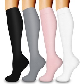 Laite Hebe 4 Pairs-Compression Socks for Women&Men Circulation-Best Support for Nurses,Running,Athletic