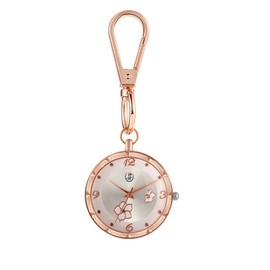 JewelryWe Key Chain Watch Novelty Key Ring Vintage Quartz Pocket Watch FOB Clip-on Watch, for Men Women