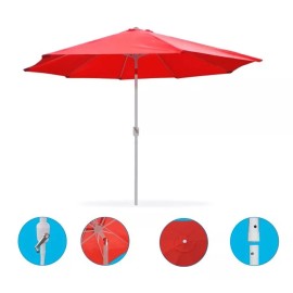Macoll Sombrilla Jardin Plegable Con Manivela 2.5m Diametro Aoking