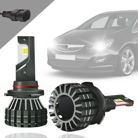 Chemini 9012 HIR2 LED Headlight Bulb for Car High/Low Beam Headlight Super Bright Replace Halogen Headlight Bulb Mini Design 6000K Xenon White Pack of 2