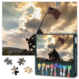 Puzzles for Adults 1000 Pieces, US Marine Corps War Memorial Jigsaw Puzzles, Arlington Virginia Adult Puzzle for Adults, Educational Fun Games or Toys for Elders Friends 20X27 INCH