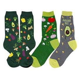 Foot Traffic, Fruit and Veggies Women's Socks (VeggieGarden, Salad, Avocado)