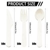 Disposable Wooden Utensil Set, 50 Sets/150Pcs Disposable Serving Utensils Wood