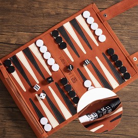 McGregri Backgammon Game Set - Roll up Board Games- Portable Travel Backgammon for Companion. Multiple Colors