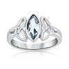 Blue Topaz & 925 Sterling Silver Ring Celtic Trinity Knot