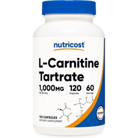 Nutricost L-Carnitine Tartrate 1000mg, 120 Capsules - 500mg Per Capsule (60 Servings)