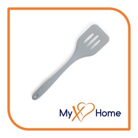 MyXoHome 8" Gray Silicone Spatula & Slotted Turner Set by MyXOHome