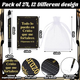 Fuyoooo 72 Pieces Regalos Cristianos En Español Spanish Religious Notebooks and Pen with Gift Bag Regalos Cristianos Para Mujer En Español Christian Gifts for Women Men Church(Retro Style)