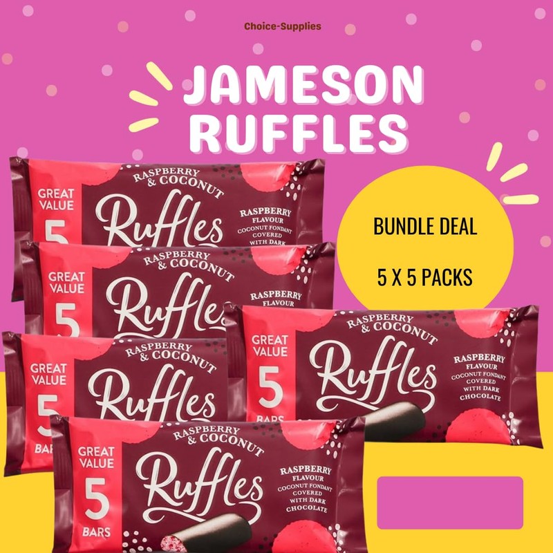 Jamesons Raspberry & Coconut Ruffles 26g 5 Bars
