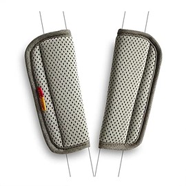 SeedFuture Seat Belt Pads for Child Car Seats, Grey, Pack of 2, Universal and Adjustable Shoulder Strap Cushion for Pushchairs with Velcro Fastening, Pram Seat Belt Cover
