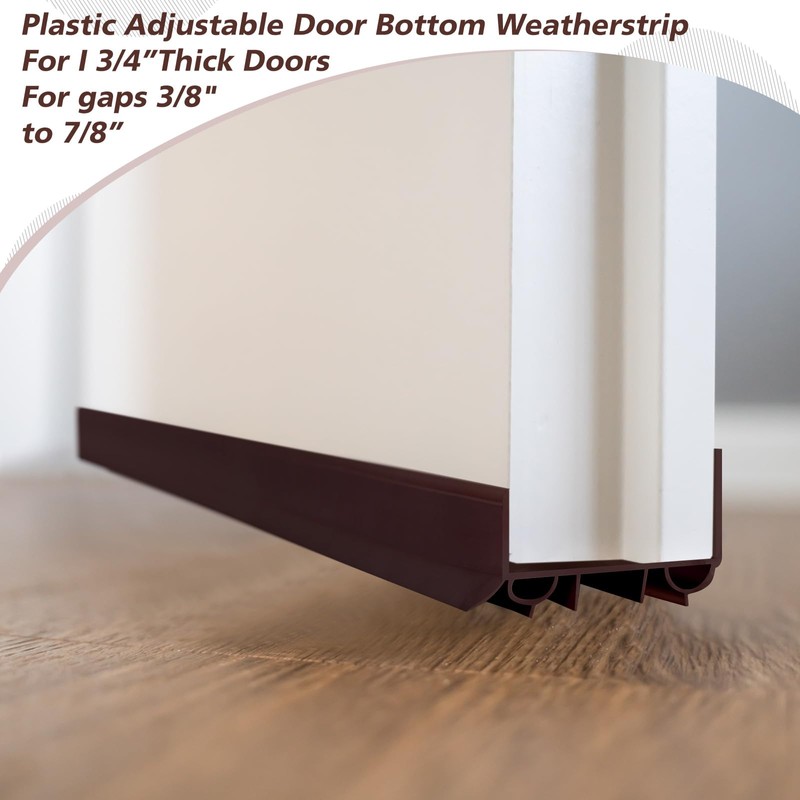 Lineshading 2 Sets Door Sweep Plastic PVC 1 3/4" x