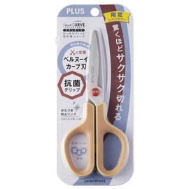 Plus SC-175S-AB 34-396 Scissors, Fit Cut Curved Antibacterial Grip, Limited Edition, Retro Beige