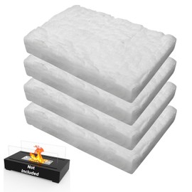 Ceramic Wool Wick for Tabletop Fire Pit - 4 Pack - Ceramic Wool Sponge to Extend Burn Time - Ceramic Fiber Insulation for Bioethanol Fuel Fireplaces, Portable Tabletop Fire Pits - 12" x 8" x 2" Thick