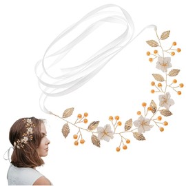 FAIRYGATE Gold Headband Rhinestone Hair Headband Shiny Crystal Headbands Metal Hairband for Princess Wedding Bridal Headpieces(Gold) 5006