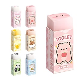 Soft Eraser, Children's Eraser, Erasers for Precise Erasing, Scented Eraser for School, Home, Office Supplies, Stationery (6 Pieces Animals)