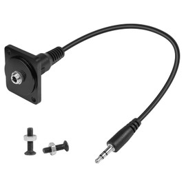 QIANRENON TRS 3.5mm Panel Mount Audio Adaptor 3.5mm TRS Male to Female Short Cable Mount Connector TRS 1/8 Stereo Headphone Mount Socket, D/XLR Panel Mount, for 3.5mm Audio Expansion, 20cm/7.9in