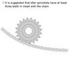 sourcing map Chain Idler Sprocket 8mm Bore, 12 Tooth Sprocket