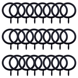 10 pcs Black Metal Curtain Rings Electroplated Iron Eyelet Loops Hanging Hoops Curtain Drapery Voile Pole Rod Rings Internal Diameter 38mm