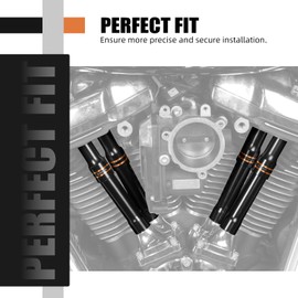 NICECNC Orange Tappet Housings Pushrod Covers Tappet Cover Compatible with Harley Fat Boy FLFBS 114 2018-2024, Road King FLHR 2017-2024, Replacement for 25700488, See Fitment