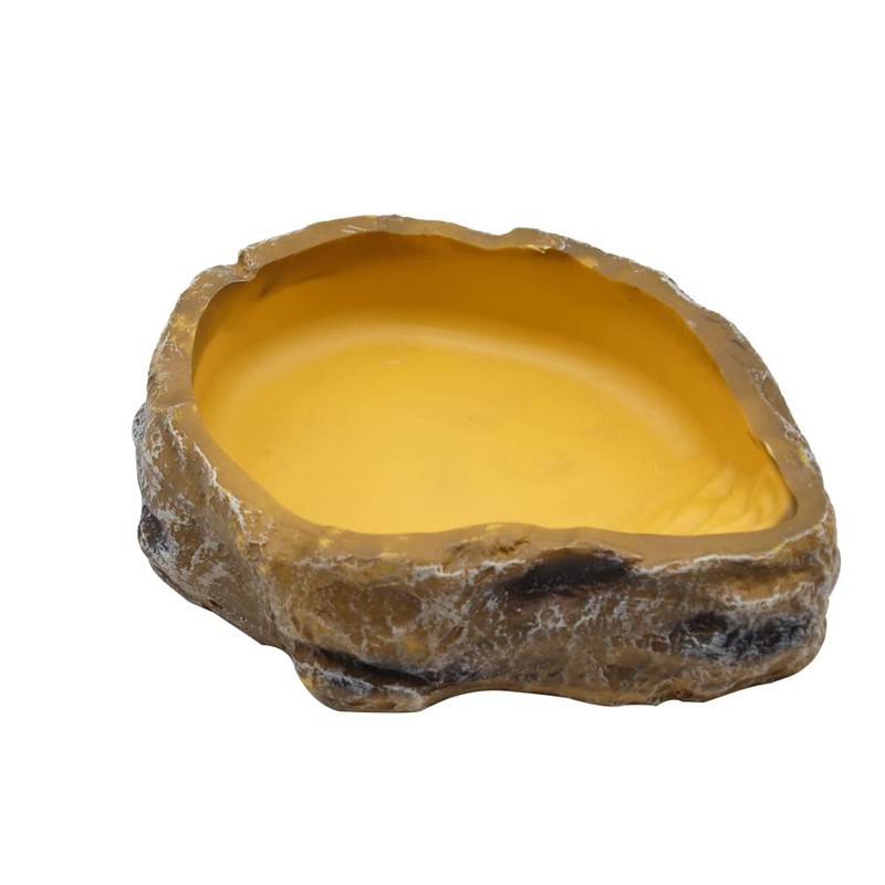 Reptile Worm Water Bowl, Medium Size Resin Rock Dish Plate,