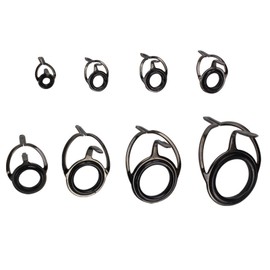 Beatyarmy 8 Pcs Double Leg Fishing Rod Guides Repair Kit Ceramic Fishing Pole Rod Guide Rings Rod Tip Replacement Fishing Guide Eye for Freshwater Saltwater Rod