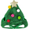 HOMDOWUP Green Santa Dog Hat Antler Costume Christmas for Cats
