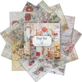 levylisa 2 Pack 48 Sheets Decorative Scrapbook Paper Pack Vintage Scrapbooking Paper Pad 6”x 6” Journaling Paper Supplies Patterned Cardstock for Craft Gift Wrapping Photo Album