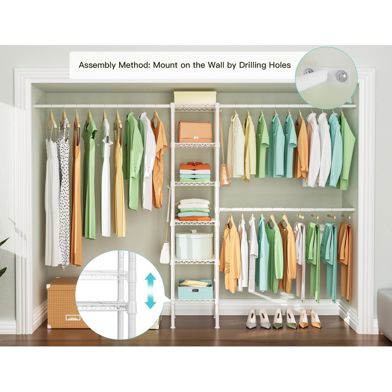 Ulif M1 Closet Storage Organizer System, 6 Tiers Heavy Duty