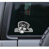 Rottweiler Dog Peeking Vinyl Sticker - for Water Bottle Car