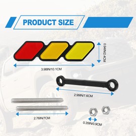 Insignia de decoración de rejilla, accesorios de decoración de emblema de 3 colores, universal, compatible con Toyota 4Runner Tacoma Tundra y otras rejillas de malla o ranuradas (rojo)