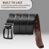 MILORDE Men’s Reversible Leather Belt for Casual Golf Dress Pants